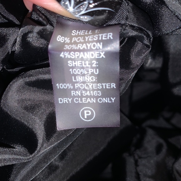 Calvin Klein Black Faux Leather Stripes Lined Sheath Dress - Picture 10 of 10